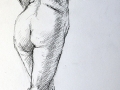 Charcoal sketch Female Nude standing