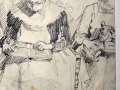 Drawing, Jenni & Caroline 1956
