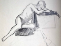 Drawing, reclining male