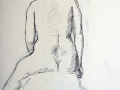Drawing, seated, back