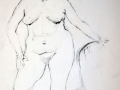 female nude holding chair