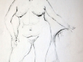 Female Nude holding chair