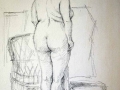 Female nude standing back