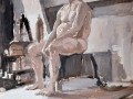 Oil Sketch, male seated