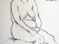 Rough sketch, female nude seated
