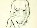 Sketch sitting female nude