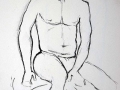 Charcoa,l nude male