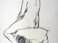 Charcoal, seated female nude