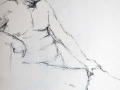Charcoal, sitting male nude