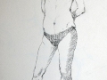 Charcoal, sketch male nude