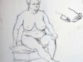 Drawing lady sitting