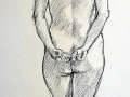 Drawing, standing nude