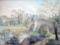 Watercolour with spire, No date. gift to Frank and Winnie Anns.
