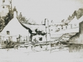 Millpond Swanage, drypoint engraving