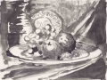 Glass Print Still Life with bottle,