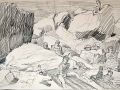 Sketch, Sark, rocks & people