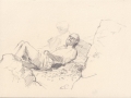Drawings of holiday makers