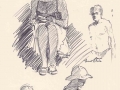 Sketches of people on beach