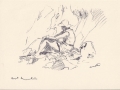 Sketch, Margaret on Beach, Sark